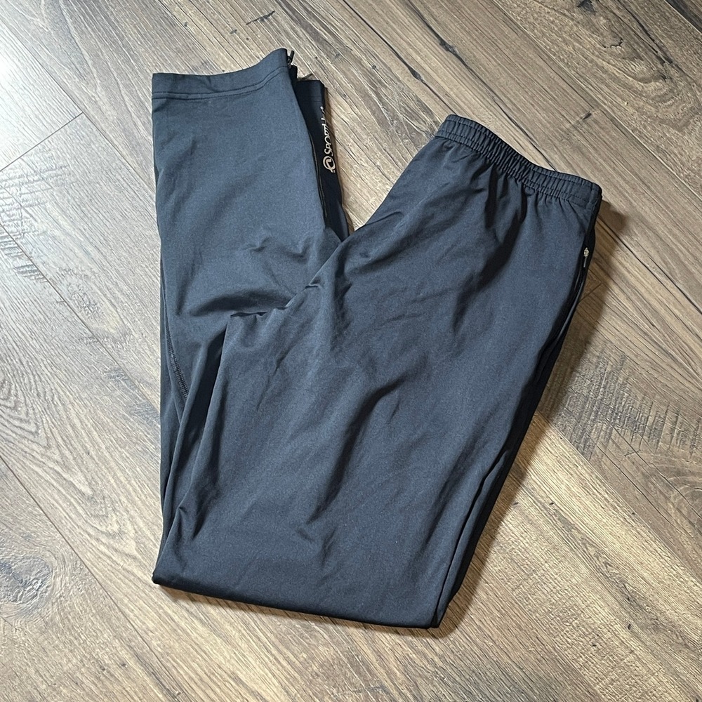 SportHill Womens Black Running Pants Athletic Zipper Ankle Pockets Size Medium